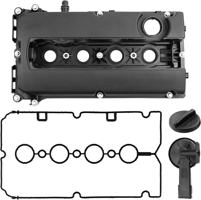 PYHAUTO Engine Valve Cover Kit L4 1.6L 1.8L with Oil Filler Cap and Gasket and Bolts Compatible with 2012-2018 Sonic, 2010-2016 Cruze, 2013-2020 Trax, 2009-2011 Aveo Replace 264-920 55558673 55564395 - Image 1